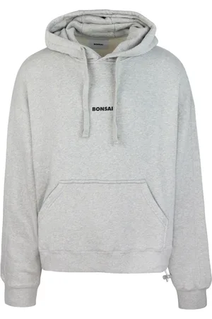 BONSAI Hoodies, male, , Size: L Grey Hoodie Sweatshirt Regular Fit