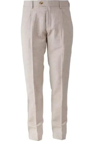 YES ZEE BY ESSENZA Chinos, male, , Size: XS Classic Linen Chino Trousers