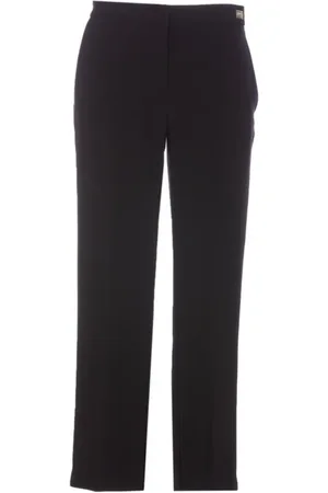 Elisabetta Franchi Straight Trousers, female, , Size: L Cropped Crepe Pants in
