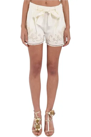 Twin-Set Casual Shorts, female, , Size: S Embroidered Cotton Shorts with Passamanterie