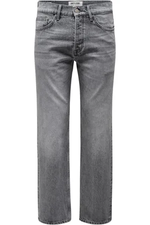 Only & Sons Straight Jeans, male, , Size: W34 L32 Straight Denim Jeans
