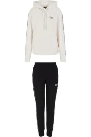 EA7 Training Sets, female, , Size: 2XL and Beige Hoodie Tracksuit Set