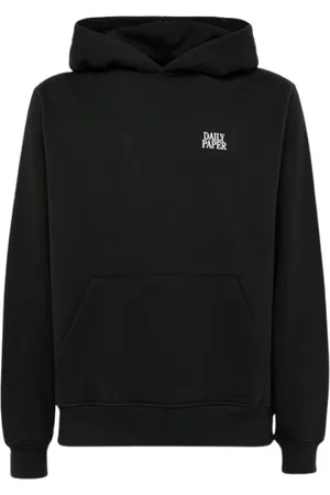 Daily paper Hoodies, male, , Size: S Solid Color Cotton Hoodie with Logo Print