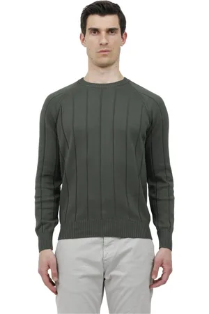 Gran Sasso Round-neck Knitwear, male, , Size: S Flat Ribbed Crew Neck Sweater