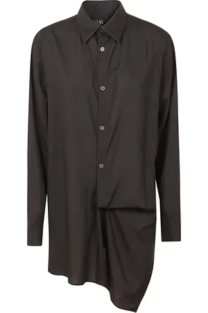 YOHJI YAMAMOTO Shirt Dresses, female, , Size: S Cellulose Shirt with Asymmetric Design
