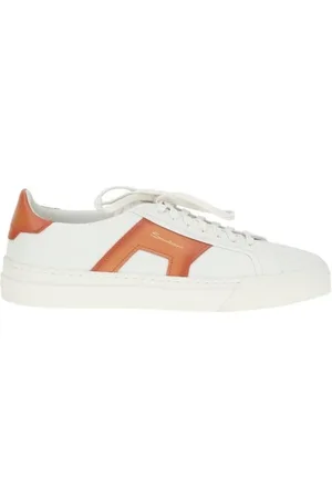 santoni Sneakers, male, , Size: 11 1/2 US Double Buckle Leather Sneakers