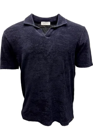Gran Sasso Polo Shirts, male, , Size: 3XL Navy Terry Polo Cotton Lightweight