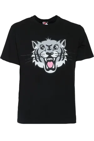 Kenzo T-Shirts, male, , Size: XL Happy Tiger T-shirt Noir Ss25