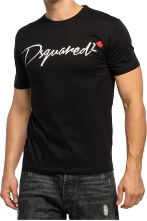 Dsquared2 T-Shirts, male, , Size: 2XL Short-sleeve logo tee with italic style
