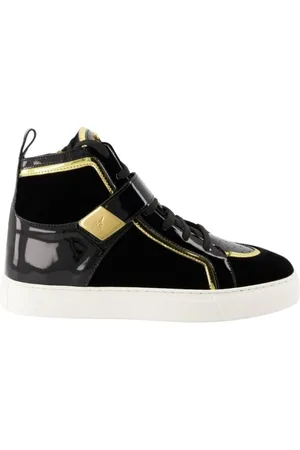 Giuseppe Zanotti Sneakers, female, , Size: 6 US Leather and Suede Lace-Up Bicolor Sneakers