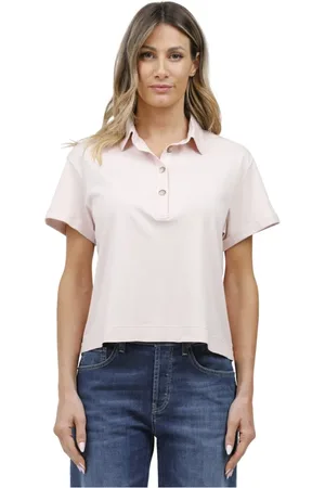 Gran Sasso Polo Shirts, female, , Size: S 3-button Polo Shirt with Turnover Collar