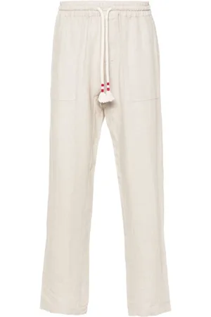 MC2 SAINT BARTH Straight Trousers, male, , Size: S Linen Straight Leg Trousers