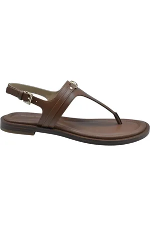Michael Kors Flat Sandals, female, , Size: 6 US Laced Shoes in Luggage Color