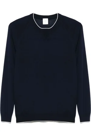 ELEVENTY Round-neck Knitwear, male, , Size: 2XL Wool Crew Neck Sweater