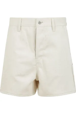 Jil Sander Denim Shorts, female, , Size: W28 Denim Shorts with Leather Logo Application