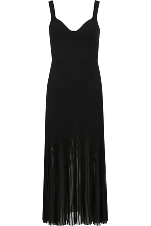 ULLA JOHNSON Midi Dresses, female, , Size: L Elegant Midi Dress with Sheer Stripes