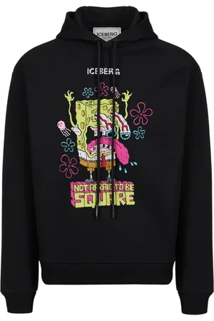 Iceberg Hoodies, male, , Size: M Regular fit hoodie with SpongeBob print and logo embroidery