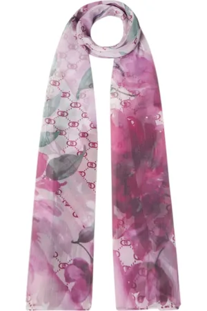 Liu Jo Scarves, female, , Size: ONE SIZE Floral Pattern Frayed Edge Scarf