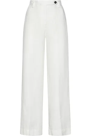 MASSIMO ALBA Wide Trousers, female, , Size: XS Herringbone Linen Wide-Leg Trousers