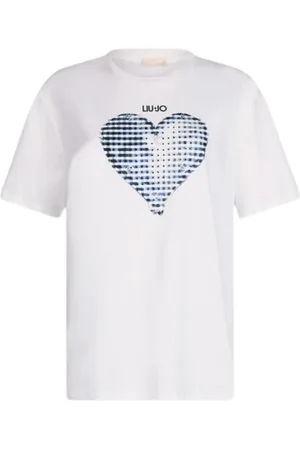 Liu Jo T-Shirts, female, , Size: XS Heart Print Cotton T-Shirt