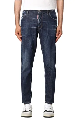 Dsquared2 Straight Jeans, male, , Size: 3XL Stylish Slim Fit Distressed Jeans