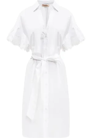 Twin-Set Shirt Dresses, female, , Size: M Classic Midi Shirt Dress with Belt