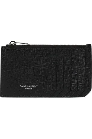Saint Laurent Wallets & Cardholders, male, , Size: ONE SIZE Leather Card Holder Wallet
