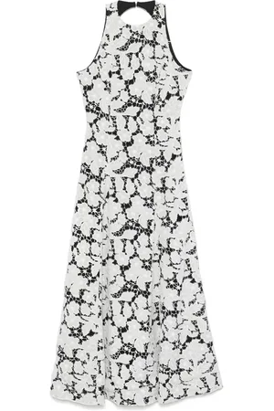 ROTATE Maxi Dresses, female, , Size: S White Open Back Dress with Contrast Lining