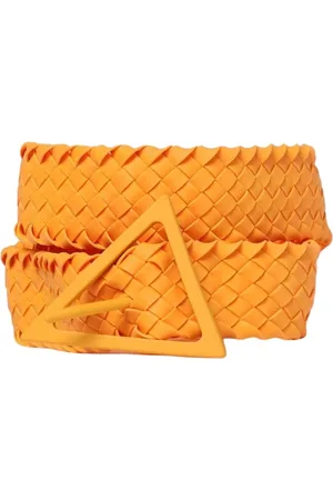Bottega Veneta Belts, male, , Size: 100 CM Intreccio Leather Belt Triangular Buckle