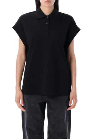 Saint Laurent Polo Shirts, female, , Size: S Polo Shirt with Batwing Sleeves