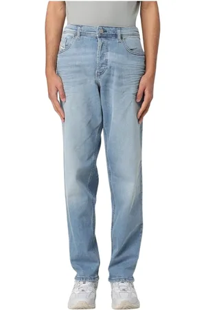 Diesel Straight Jeans, male, , Size: W34 Stone-Washed Regular Straight Jeans