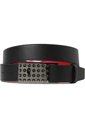 Christian Louboutin Belts, male, , Size: 100 CM Pebble Grain Leather Belt