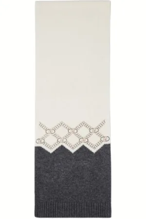 Liu Jo Winter Scarves, female, , Size: ONE SIZE Geometric Knit Scarf with Logo
