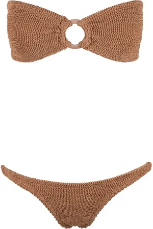 Hunza G Bikinis, female, , Size: ONE SIZE Crinkle Bandeau Bikini with Ring Detail