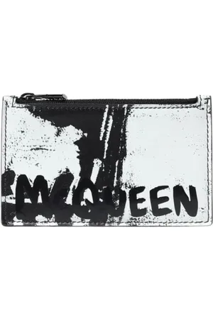 Alexander McQueen Wallets & Cardholders, male, , Size: ONE SIZE Graffiti Print Card Holder Wallet