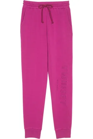 Twin-Set Sweatpants, female, , Size: 2XS Cotton Fuchsia Pants with Embroidered Logo