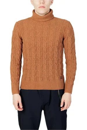 GIANNI LUPO Turtlenecks, male, , Size: S Cable Knit Turtleneck Sweater