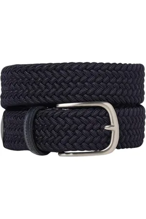 BROOKSFIELD Belts, male, , Size: 90 CM Navy Braided Stretch Belt Casual Wear