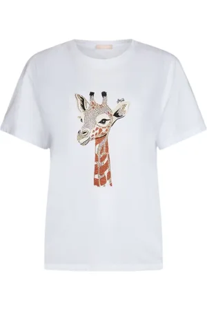 Liu Jo T-Shirts, female, , Size: S Giraffe Print T-Shirt Short Sleeve