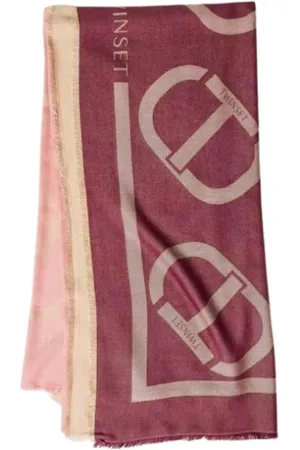 Twin-Set Winter Scarves, female, , Size: ONE SIZE Jacquard Logo Scarf in Pink