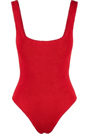 Hunza G One-piece, female, , Size: ONE SIZE Crinkle Square Neck One-Piece Swimsuit