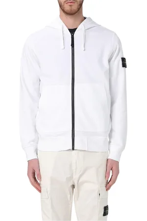 Stone Island Zip-throughs, male, , Size: XS Black Hoodie with Kangaroo Pocket