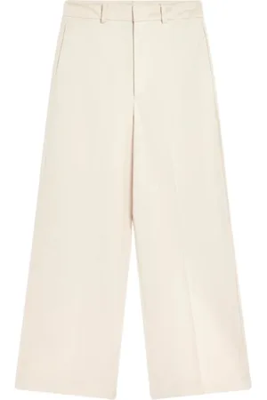 SEMICOUTURE Wide Trousers, female, , Size: M Cotton Gabardine Pants Regular Fit