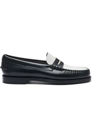 SEBAGO Loafers, female, , Size: 6 US Classic & White Leather Moccasin