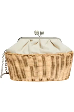 Max Mara Clutches, female, , Size: ONE SIZE White Canvas Clutch Bag Oblo