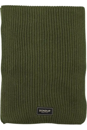 Dondup Winter Scarves, male, , Size: ONE SIZE Military-Inspired Ribbed Knit Cotton Scarf