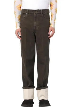 J.W.Anderson Straight Jeans, male, , Size: W33 Grey Relaxed Fit Jeans