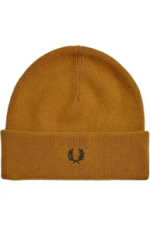 Fred Perry Beanies, male, , Size: ONE SIZE Cotton Beanie Hat Caramel Color