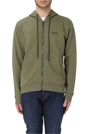 Dondup Zip-throughs, male, , Size: S Blue ZipUp Cotton Hoodie Sweatshirt
