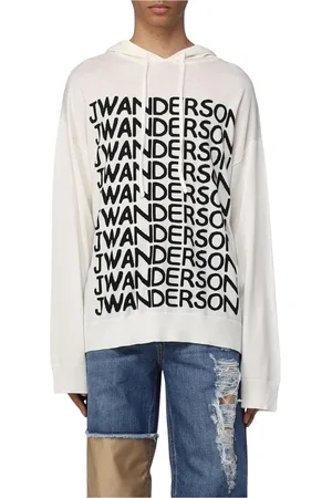 J.W.Anderson Hoodies, male, , Size: L Wool Hoodie with Logo Intarsia